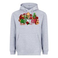 Heather Grey viva mexico Heavyweight Hoodie - Zillion Design Studio