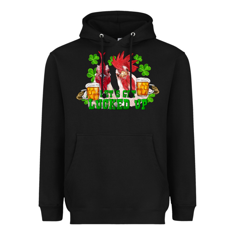 St. Patrick's Day Roosters Let's Get Lucked Up Heavyweight Hoodie by RanaPortraitStore | Teevron