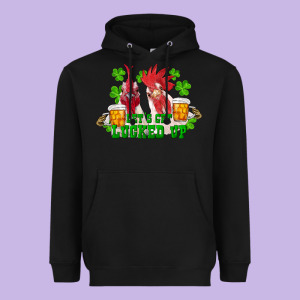 St. Patrick's Day Roosters Let's Get Lucked Up Heavyweight Hoodie Designed By Ranaportraitstore