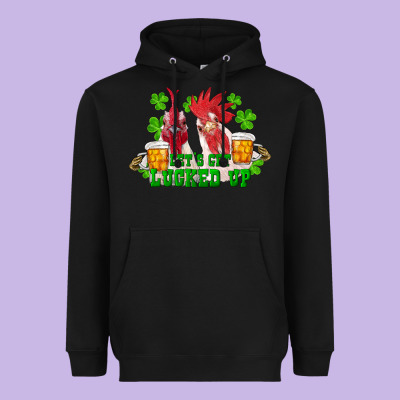 Heavyweight Hoodie st. patrick's day roosters let's get lucked up
