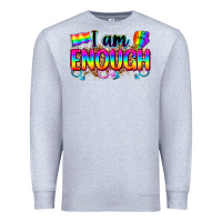 Heather Grey i am enough Premium Sweatshirt - Zillion Design Studio