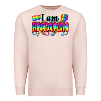 Pale Pink i am enough Premium Sweatshirt - Zillion Design Studio