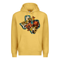 Antique Gold rodeo sunflower texas map Premium Hoodie - JahusDesignShop