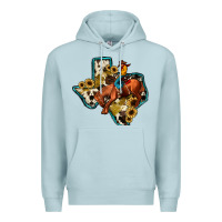 Blue Mist rodeo sunflower texas map Premium Hoodie - JahusDesignShop