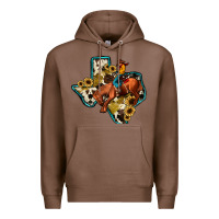 Chestnut rodeo sunflower texas map Premium Hoodie - JahusDesignShop