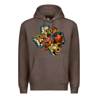 Coffee rodeo sunflower texas map Premium Hoodie - JahusDesignShop