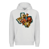 Dove Grey rodeo sunflower texas map Premium Hoodie - JahusDesignShop