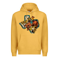 Mustard rodeo sunflower texas map Premium Hoodie - JahusDesignShop