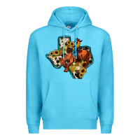 Ocean Blue rodeo sunflower texas map Premium Hoodie - JahusDesignShop