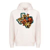 Pale Pink rodeo sunflower texas map Premium Hoodie - JahusDesignShop