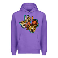 Purple rodeo sunflower texas map Premium Hoodie - JahusDesignShop