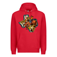 Red rodeo sunflower texas map Premium Hoodie - JahusDesignShop