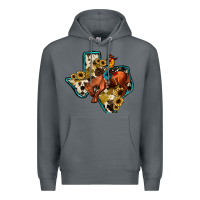 Rock rodeo sunflower texas map Premium Hoodie - JahusDesignShop