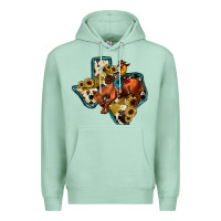 Seafoam rodeo sunflower texas map Premium Hoodie - JahusDesignShop