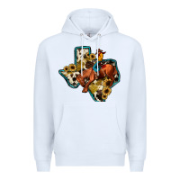 White rodeo sunflower texas map Premium Hoodie - JahusDesignShop