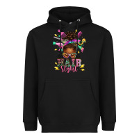 Black hair stylist afro messy bun Heavyweight Hoodie - texasbilliewilder