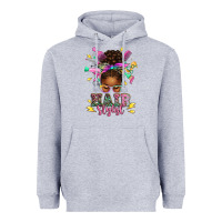 Heather Grey hair stylist afro messy bun Heavyweight Hoodie - texasbilliewilder