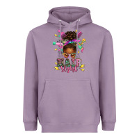 Lavender hair stylist afro messy bun Heavyweight Hoodie - texasbilliewilder