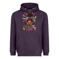 Plum hair stylist afro messy bun Heavyweight Hoodie - texasbilliewilder