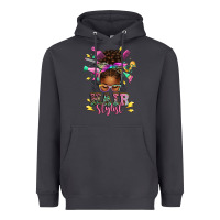 Hair Stylist Afro Messy Bun Heavyweight Hoodie | Teevron