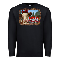 Black merry christmas heifer cow with farm Premium Sweatshirt - RanaPortraitStore
