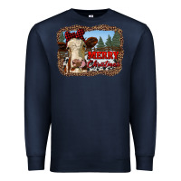 Navy merry christmas heifer cow with farm Premium Sweatshirt - RanaPortraitStore