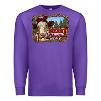 Purple merry christmas heifer cow with farm Premium Sweatshirt - RanaPortraitStore