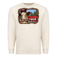 Sandshell merry christmas heifer cow with farm Premium Sweatshirt - RanaPortraitStore