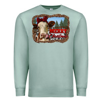 Seafoam merry christmas heifer cow with farm Premium Sweatshirt - RanaPortraitStore