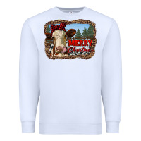 White merry christmas heifer cow with farm Premium Sweatshirt - RanaPortraitStore