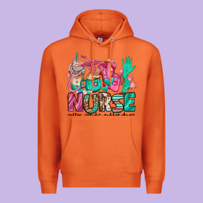 Nurse Coffee Scrubs Rubber Gloves Premium Hoodie Designed By Jasminsmagicworld