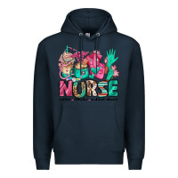 Navy nurse coffee scrubs rubber gloves Premium Hoodie - Jasminsmagicworld