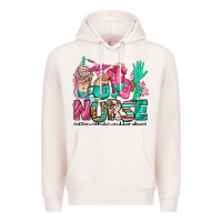Pale Pink nurse coffee scrubs rubber gloves Premium Hoodie - Jasminsmagicworld