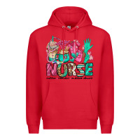 Red nurse coffee scrubs rubber gloves Premium Hoodie - Jasminsmagicworld