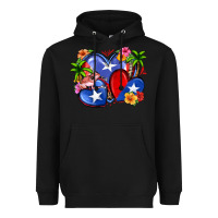 Black puerto rico hearts Heavyweight Hoodie - Zillion Design Studio