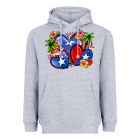 Heather Grey puerto rico hearts Heavyweight Hoodie - Zillion Design Studio