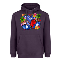 Plum puerto rico hearts Heavyweight Hoodie - Zillion Design Studio