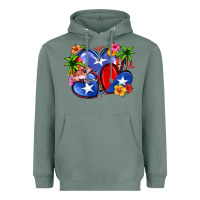 Sage puerto rico hearts Heavyweight Hoodie - Zillion Design Studio