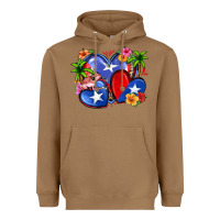 Toasted Coconut puerto rico hearts Heavyweight Hoodie - Zillion Design Studio