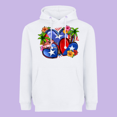 Puerto Rico Hearts Heavyweight Hoodie Designed By Zillion Design Studio