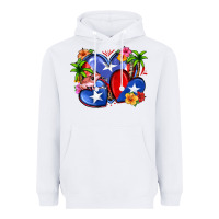 White puerto rico hearts Heavyweight Hoodie - Zillion Design Studio
