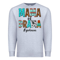 Heather Grey mama of drama girl mom Premium Sweatshirt - texasbilliewilder