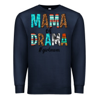 Navy mama of drama girl mom Premium Sweatshirt - texasbilliewilder