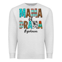 Oatmeal Heather mama of drama girl mom Premium Sweatshirt - texasbilliewilder
