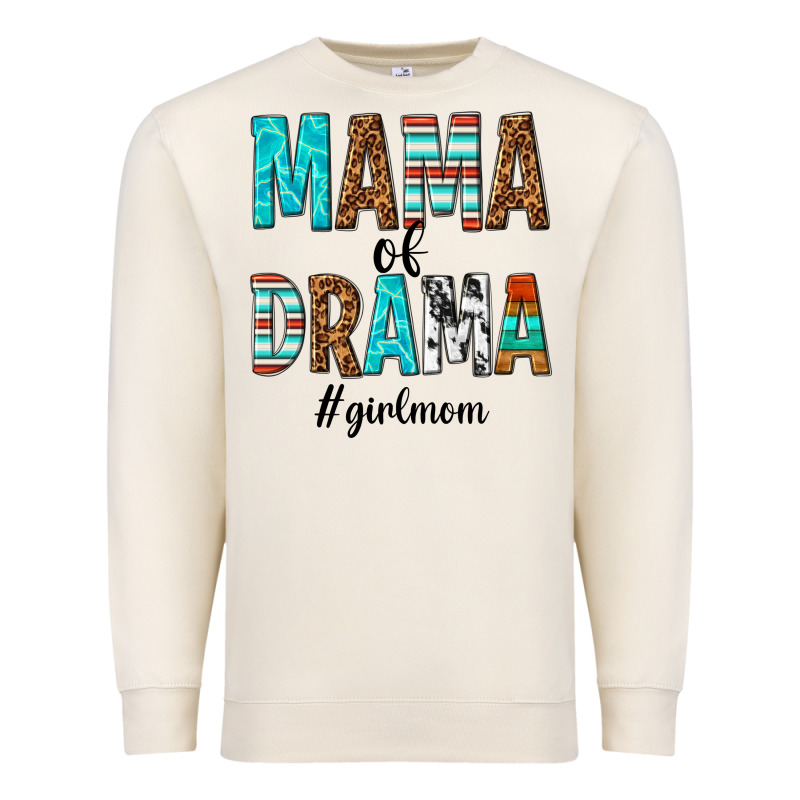 Mama Of Drama Girl Mom Premium Sweatshirt by texasbilliewilder | Teevron