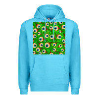 Ocean Blue halloween eye balls seamless pattern Premium Hoodie - BundleAndBundleShop