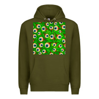 Army Green halloween eye balls seamless pattern Premium Hoodie - BundleAndBundleShop