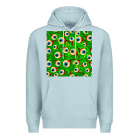 Blue Mist halloween eye balls seamless pattern Premium Hoodie - BundleAndBundleShop