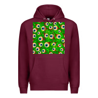 Burgundy halloween eye balls seamless pattern Premium Hoodie - BundleAndBundleShop