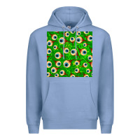 Colony Blue halloween eye balls seamless pattern Premium Hoodie - BundleAndBundleShop